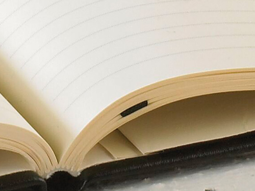 Sewn binding – lays flat when open